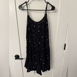 wild fable Black Butterfly-Print Slip Dress